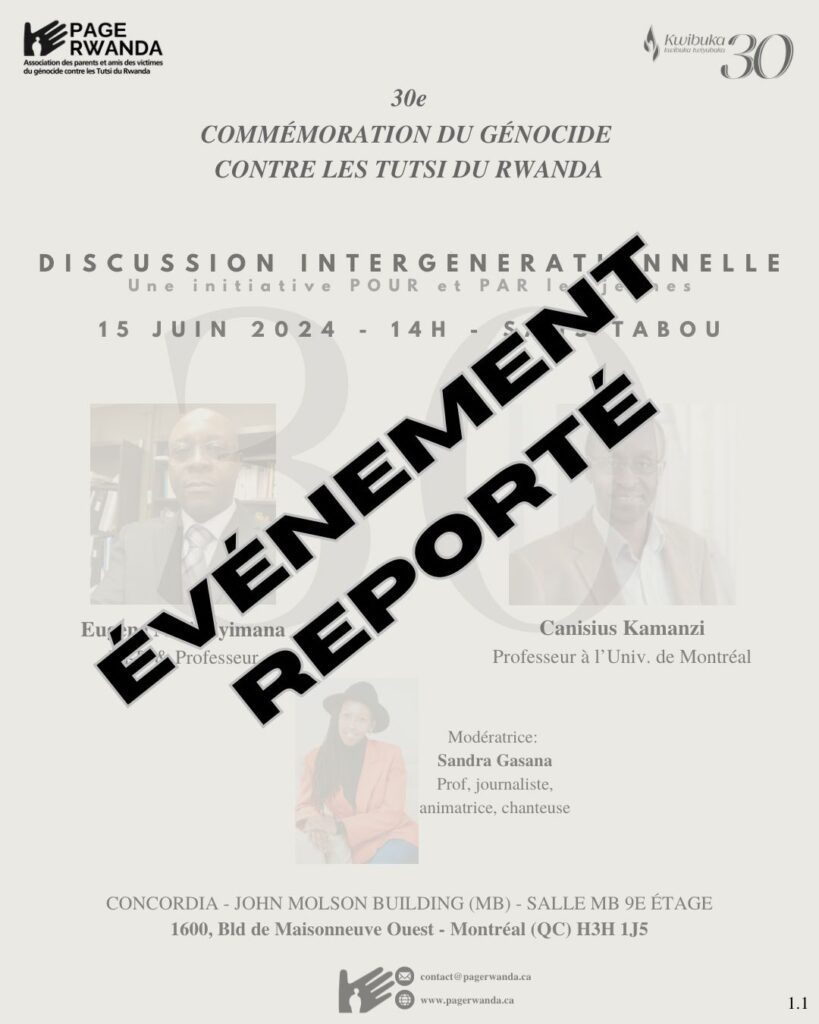 A poster with the words " evenement reporte ".