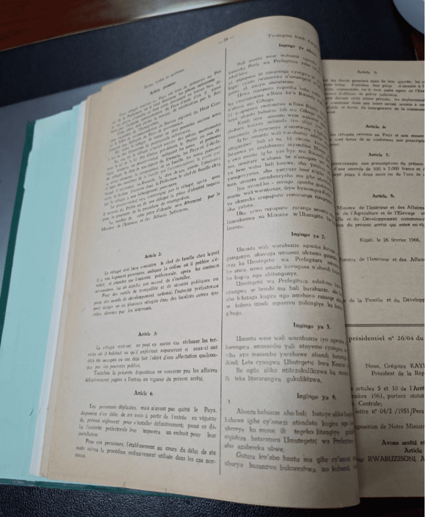 Open book with printed text pages.