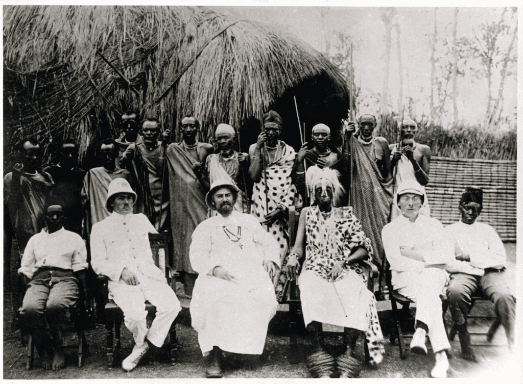 Colonial-era group photo with tribal leaders.